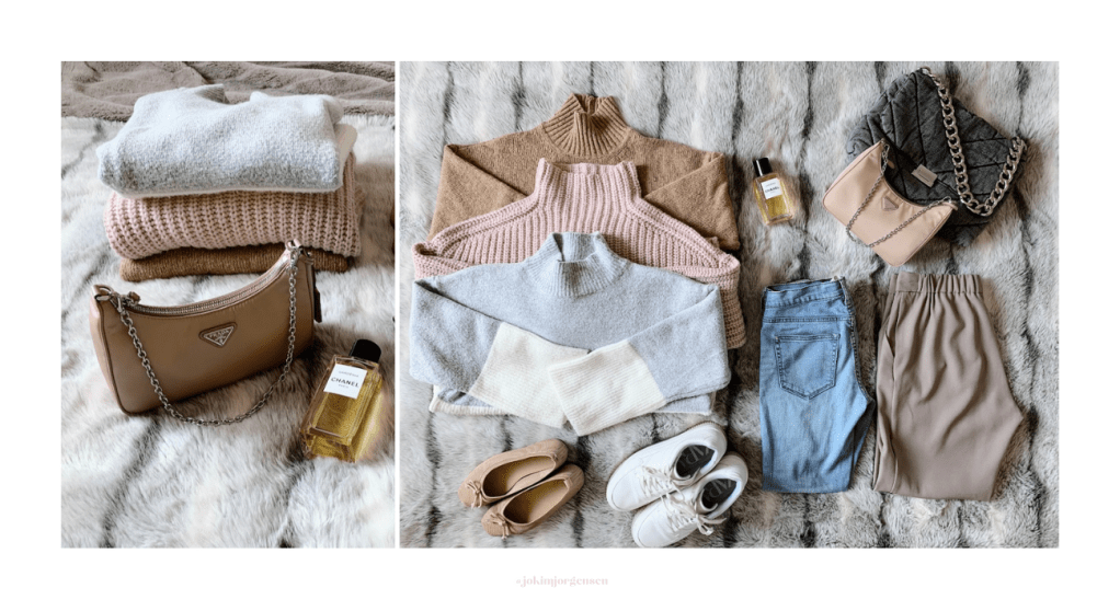 Capsule Wardrobe clothing pieces.